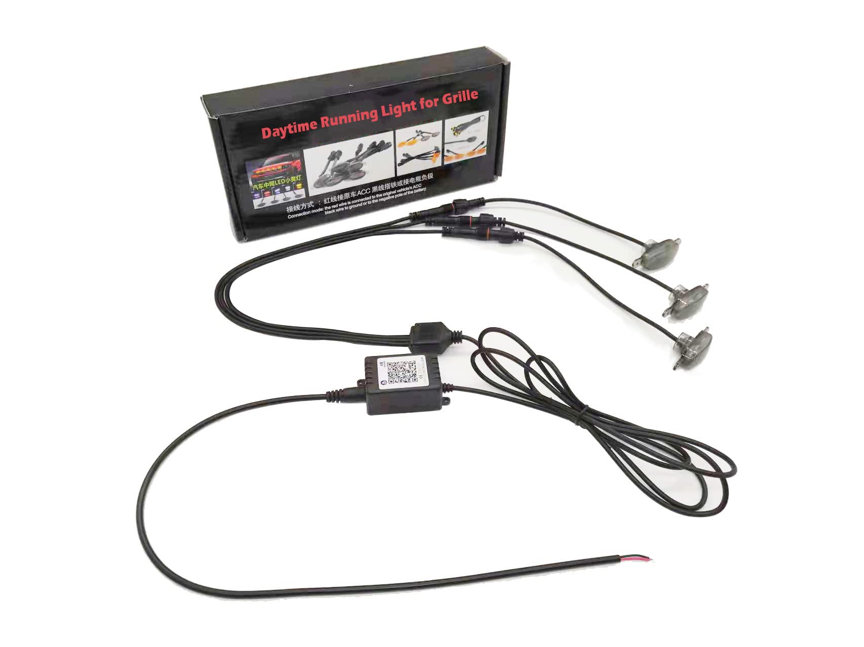 Nitiaukely APP Controls Decorative Musical Rhythm Neon Light Strip Set for Car, Pickup Truck, Van, SUV (Smokey Lens Front Grille DRL 1 to 3 for Grille)