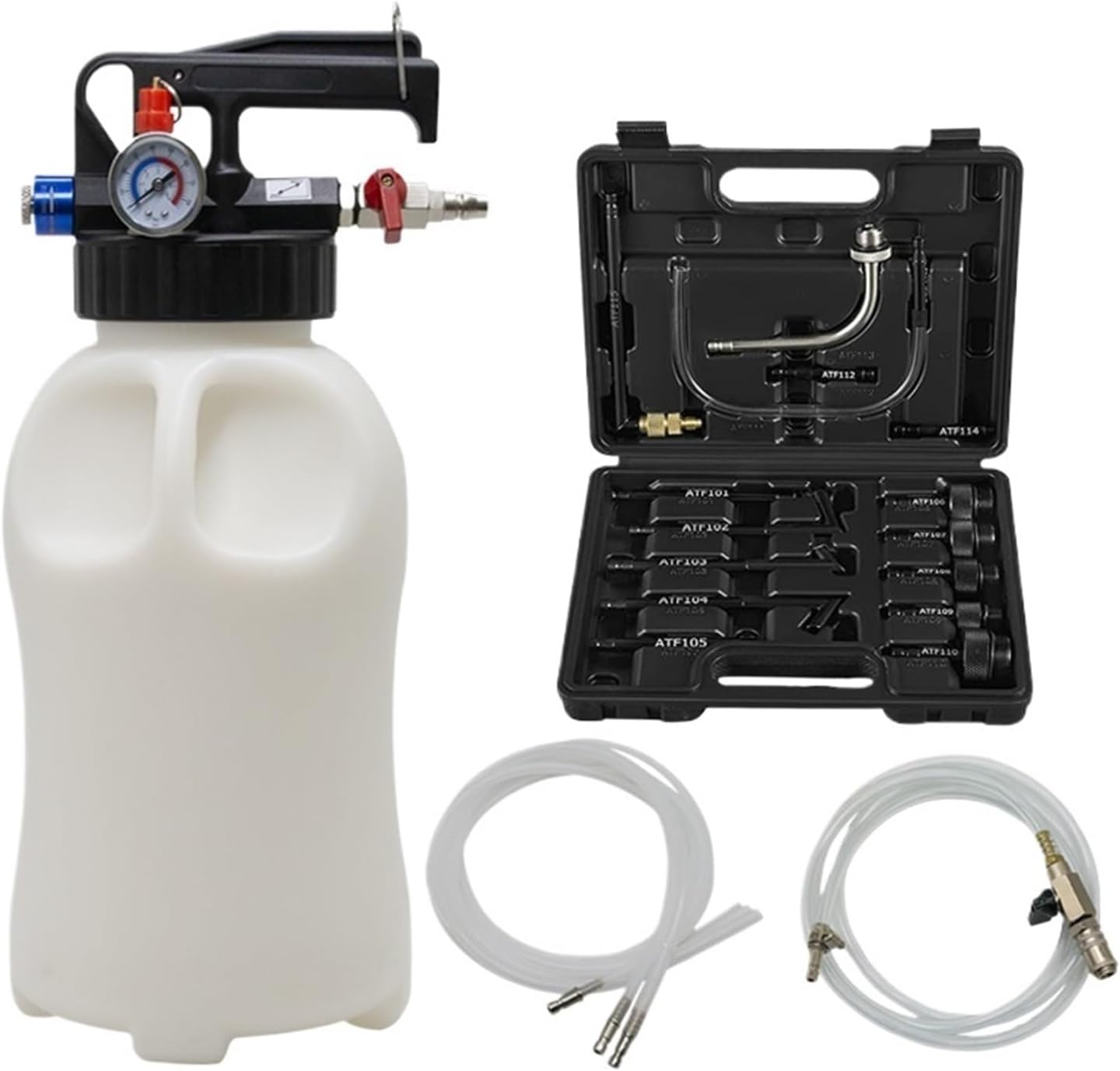 10L Pneumatic Transmission Oil Refilling Tool Oil Refill Filling ATF Adapters Dispenser Pump Kit Fluid Extractor Adaptor 15Pcs