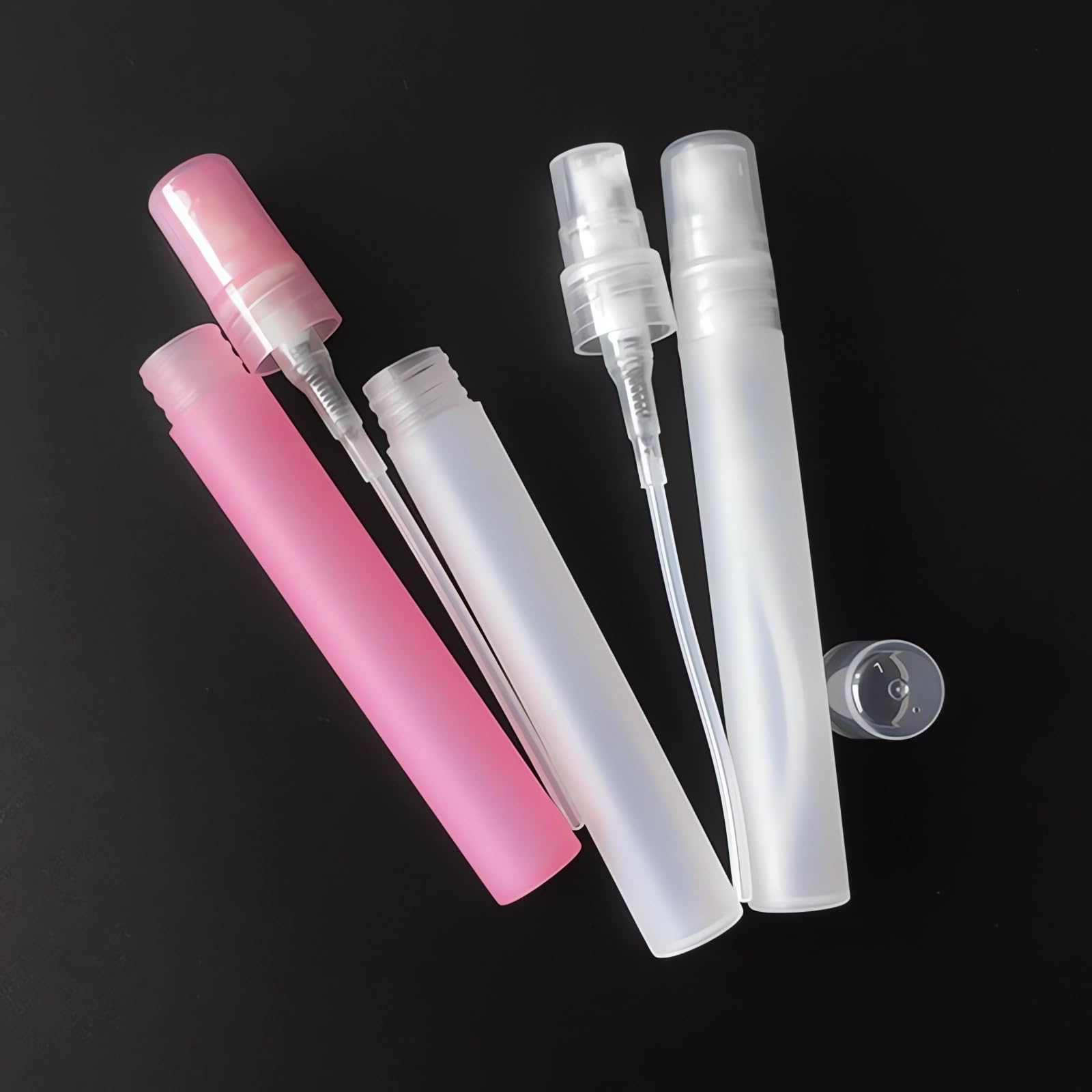 100 Piezas 10ml Mate Morado Recargable Botellas Sprayer Fina Botella de Spray Vacías Plástico, para Perfume Viaje Artículos de Agua Cosmético Alcohol