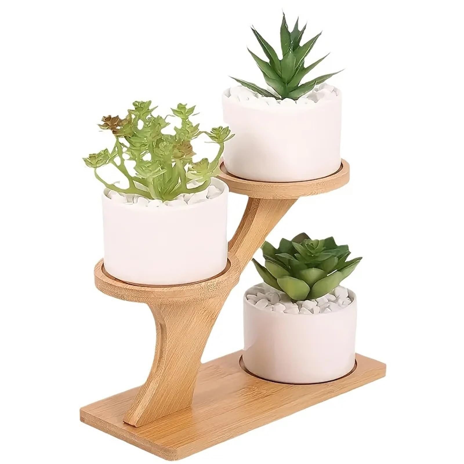 Ewuhyfp Color01 Plant Pot Stand Elegant Plant Stand - Two-Tiered Display Shelf For Small Potted Plants, Ideal For Home, Office, & Balcony Decor
