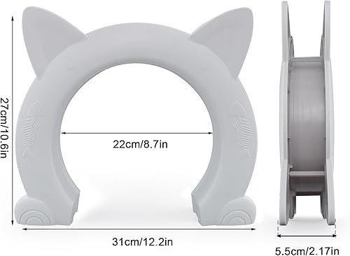 Miniatura 3 de Wordcam Puerta interior grande para gatos, puerta interior XL para gatos, puertas para mascotas para gatos, gatitos y perros pequeños (blanco)
