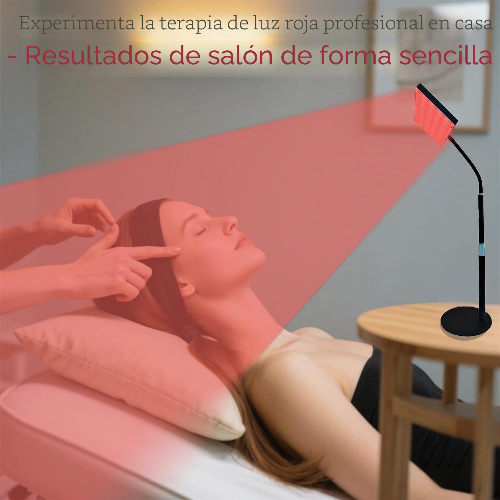 Lámpara de panel de terapia de luz roja de 30 W y 100 LED, infrarrojo cercano, longitudes de onda duales de 660 nm y 850 nm, brillo ajustable con temporizador para cuerpo completo, altura ajustable