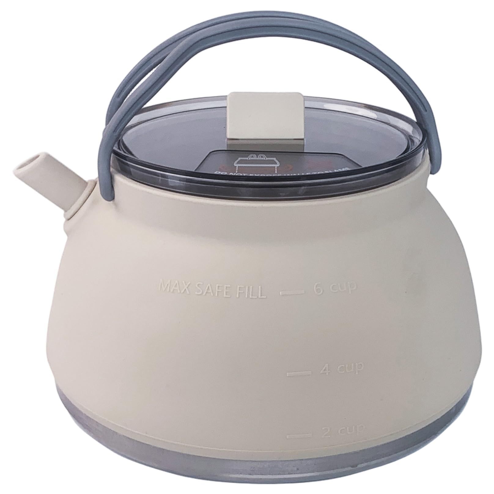 Neptuiby Portable Kettle, 1.5L Stainless Steel & Silicone Collapsible Kettle with Handle Lid Fixing Strap for Travel Camping Picnic BBQ