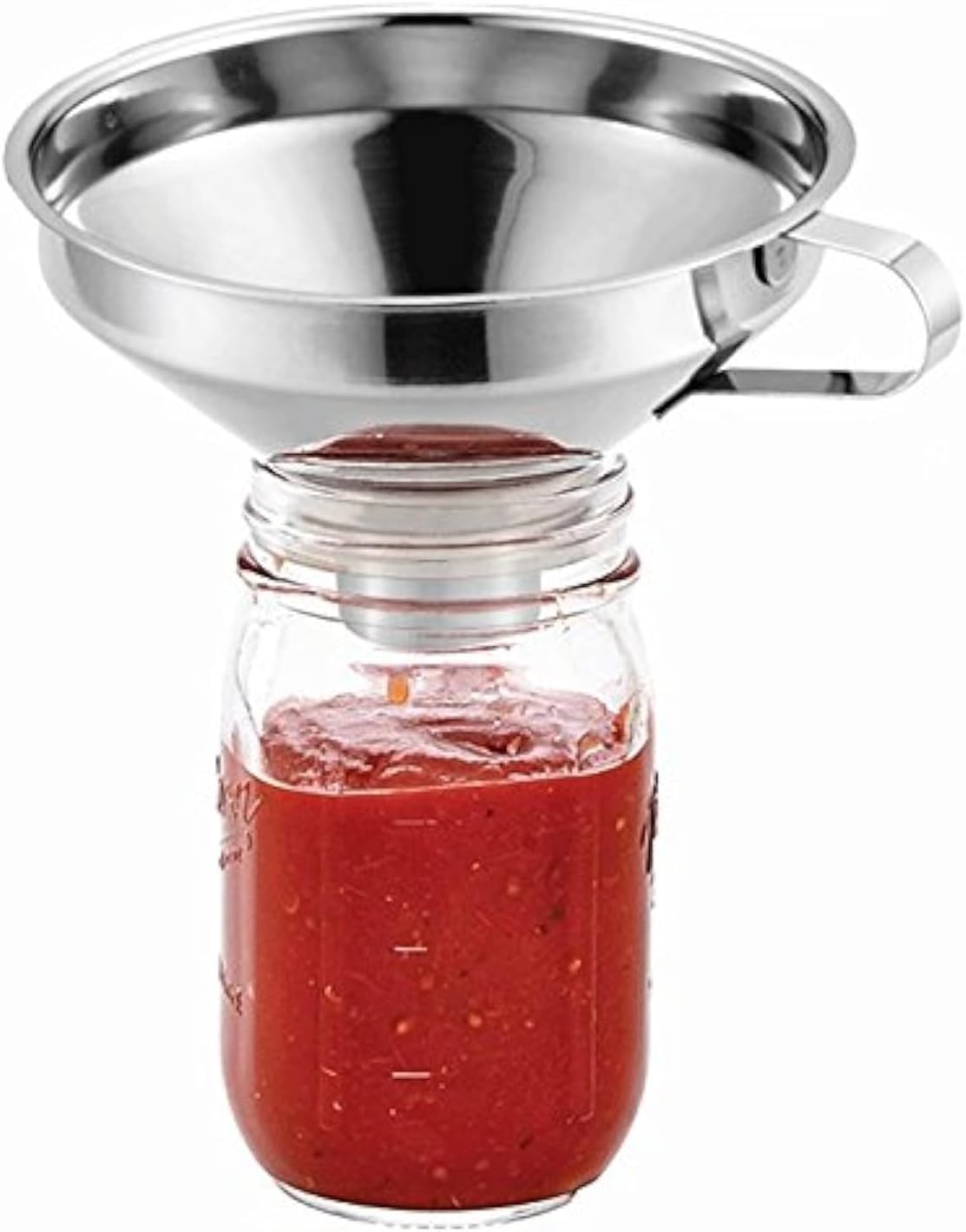 Wide-Mouth Canning Funnel With Handle For Mason Jar,Stainless Steel Kitchen Funnel For Regular and Wide Mouth Jars