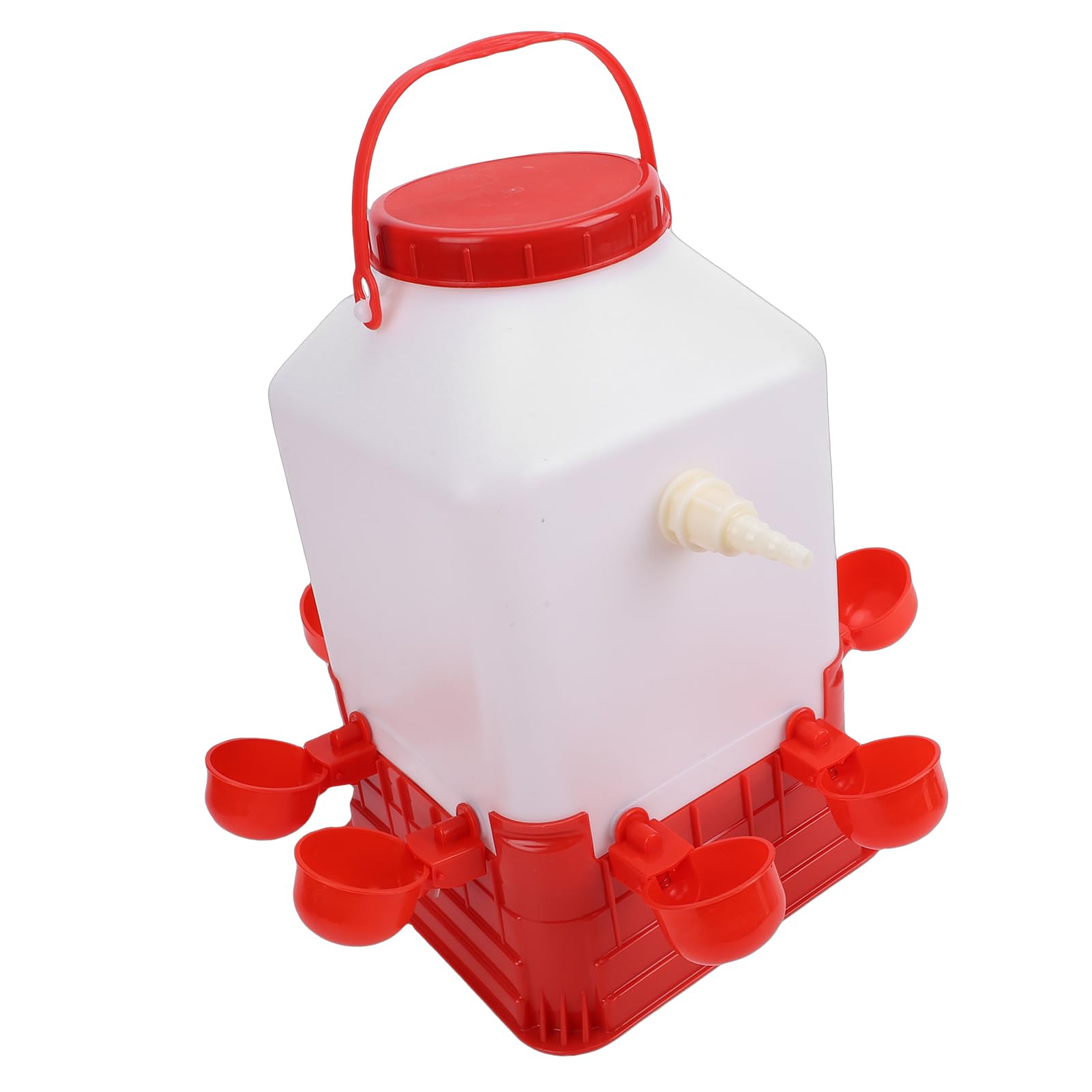 Abbeveratoio Automatico per Pollame, Dispenser Acqua per Pollame di Grande Capacità 10 Litri 4 Ciotole, Mangiatoia Multifunzionale per Acqua per Polli con Design Durevole, Ideale per