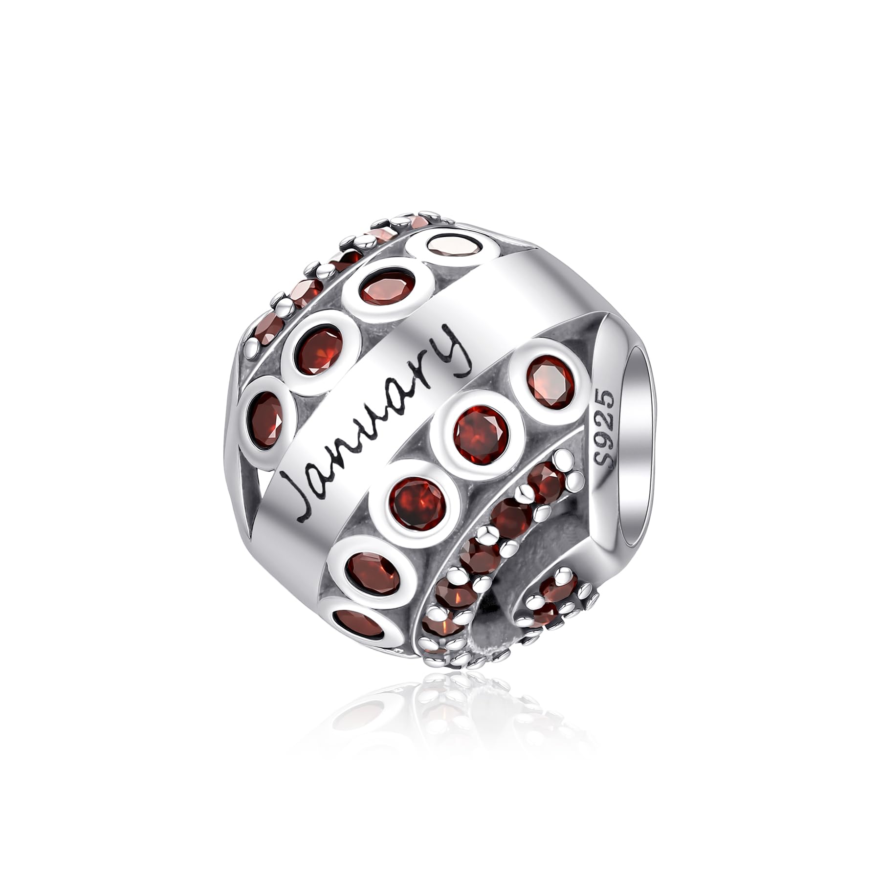 LMLMECREA Damen Geburtsstein Charms Anhänger 925 Sterling Silber - Geburtstags Charm für Europäische Armbänder