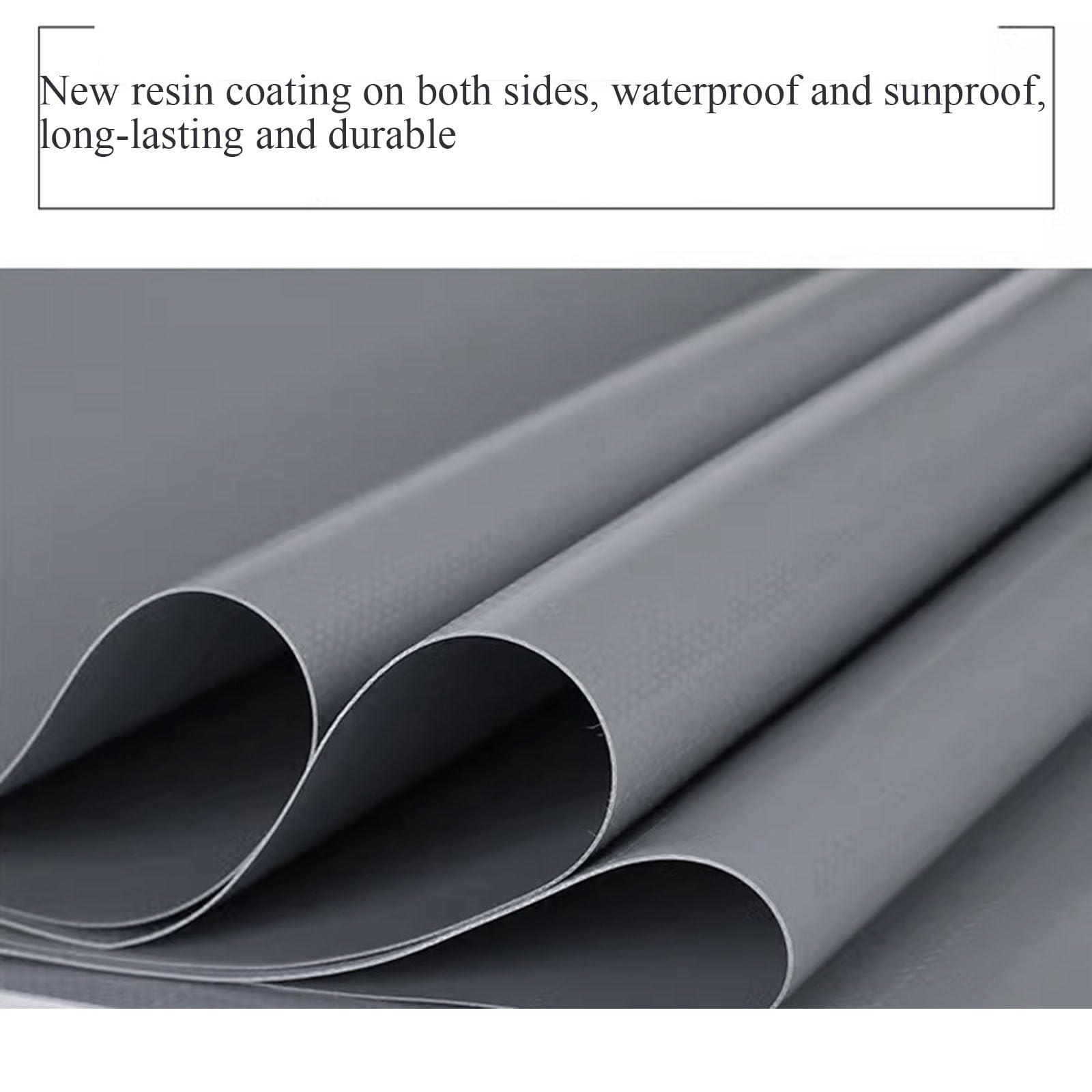 Bâche en PVC Grise pour Usage Intensif - Couverture Protectrice Polyvalente - Durable, Imperméable, Résistante Aux Intempéries, Résistante À La Déchirure Et À L'arrachement - Très Épaisse(6X6M)