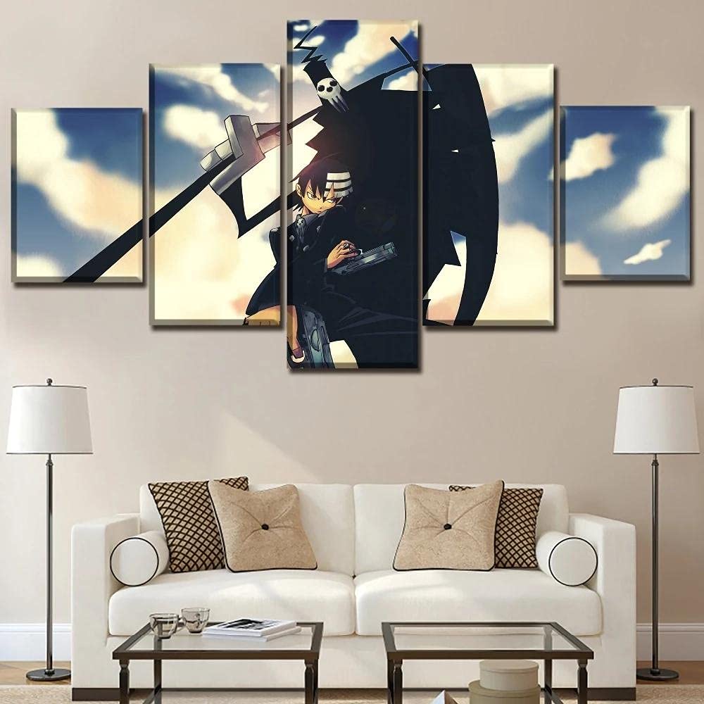MPPSU Anime Poster-Soul-Eater 5 Pezzi HD Modulari Canvas Quadri Decorazioni Per La Casa Stampe Su Tela Poster Quadri Moderni Soggiorno Quadro Moderno Camera Da Letto