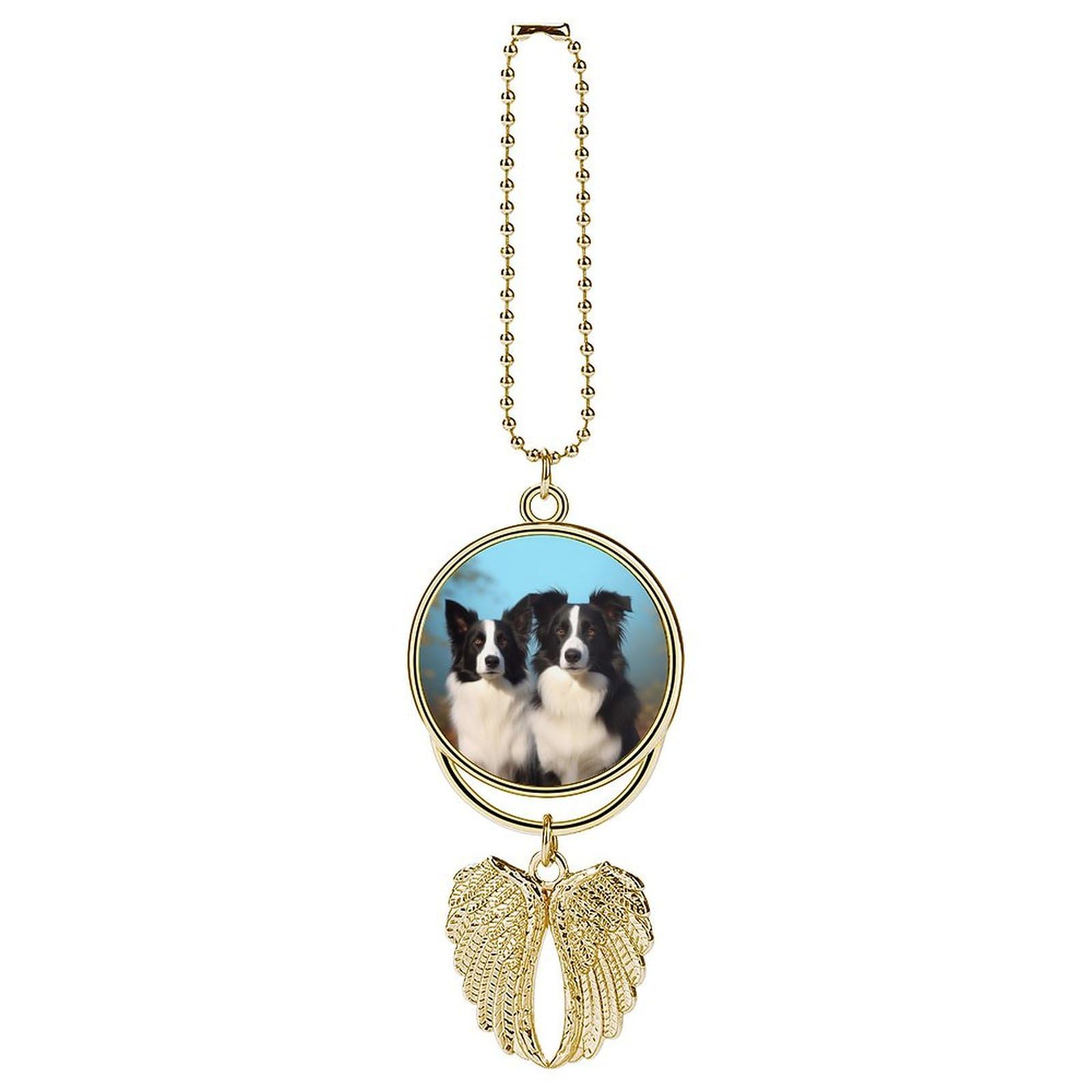 Border Collie Car Charm Rear View Mirror Pendant Decor Golden-border Collie