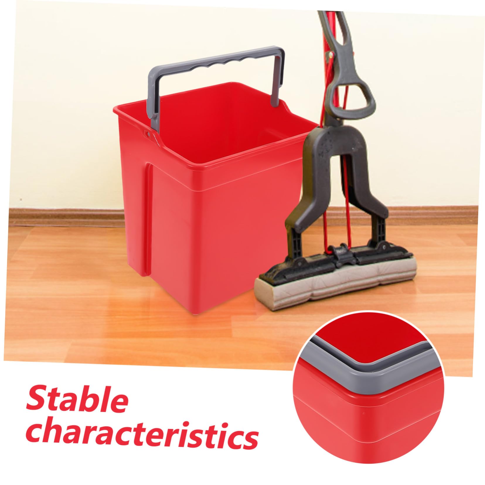 GALPADA Secchio Multiuso 4l in Plastica Robusta con Manico Portatile, Design Quadrato per Pulizie Domestiche, Ufficio e Scuola, Contenitore per Raccolta e Lavaggio Facile da Trasportare