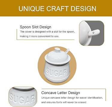 Sugar Bowl with Lid and Spoon, white