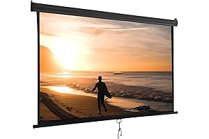 SUPER DEAL 120'' Projector Screens for Walls - HD Manual Pull Down