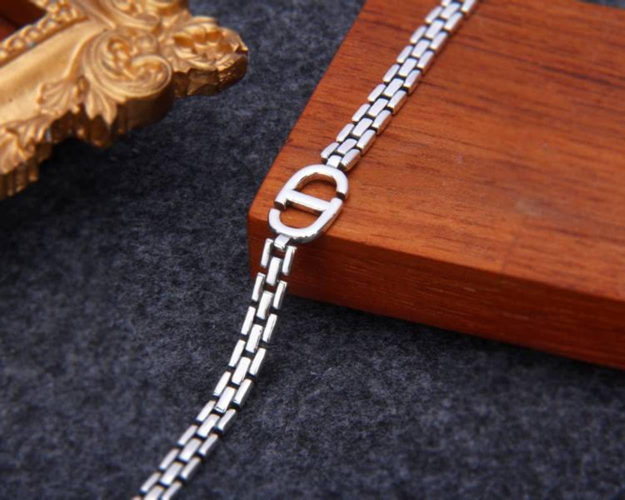 QHQQXN Cinghie con Lettere con Catena corazzata, Design di nicchia, Centinaia di Collare Abbinato, con Catena da Donna, Temperamento Elasticizzato
