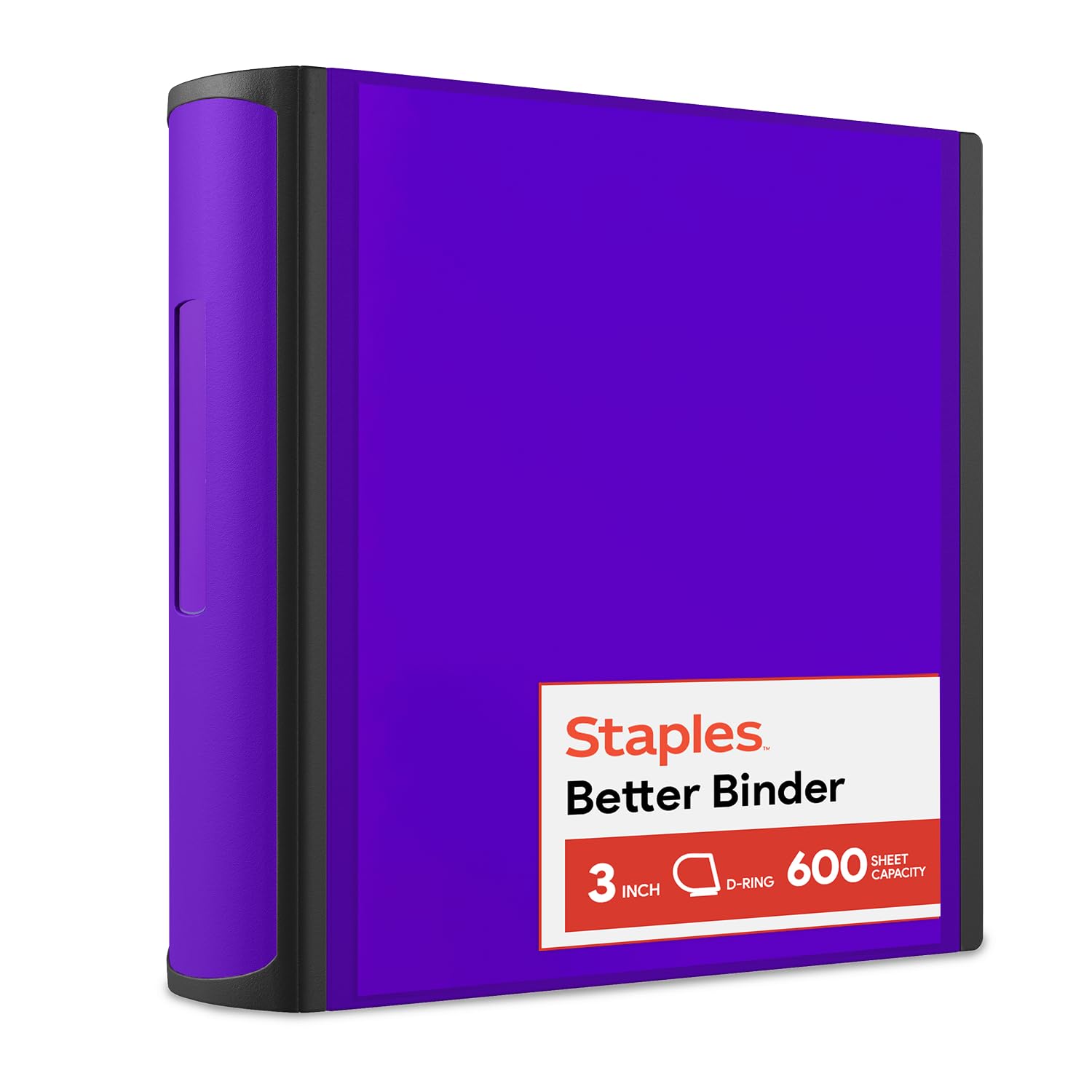 Staples 3 Inch BetterView Binder with D-Rings (Purple) by Staples