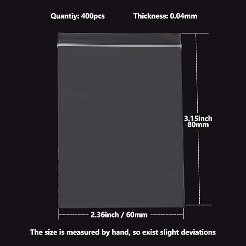 Vista 28 de Bolsas de plástico de 3 x 4 pulgadas, 400 unidades, bolsa pequeña de polietileno transparente con cremallera de 2 mil, bolsas de plástico con cierre