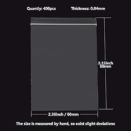 400Pcs Small Zip Bags, 2 x 3 Inches Resealable Self Sealing Zipper Clear Plastic Bags for Jewelry, Cookie, Candy, Birthday Party Self Sealing Plastic Bag