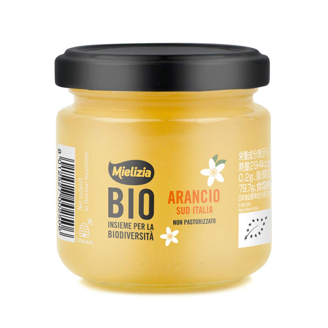 ミエリツィア Mielizia イタリア産 オレンジの 有機 ハチミツ (純粋) 110g (100% オーガニック 非加熱 bio)(イタリア 産) 1 個