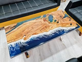 Personalized Large EPOXY Table, Resin Dining Table for 2, 4, 6, 8 River Dining Table, Wood Epoxy Coffee Table Top, Living Room Table (28.5" Inches Tall, 72 x 48inches)