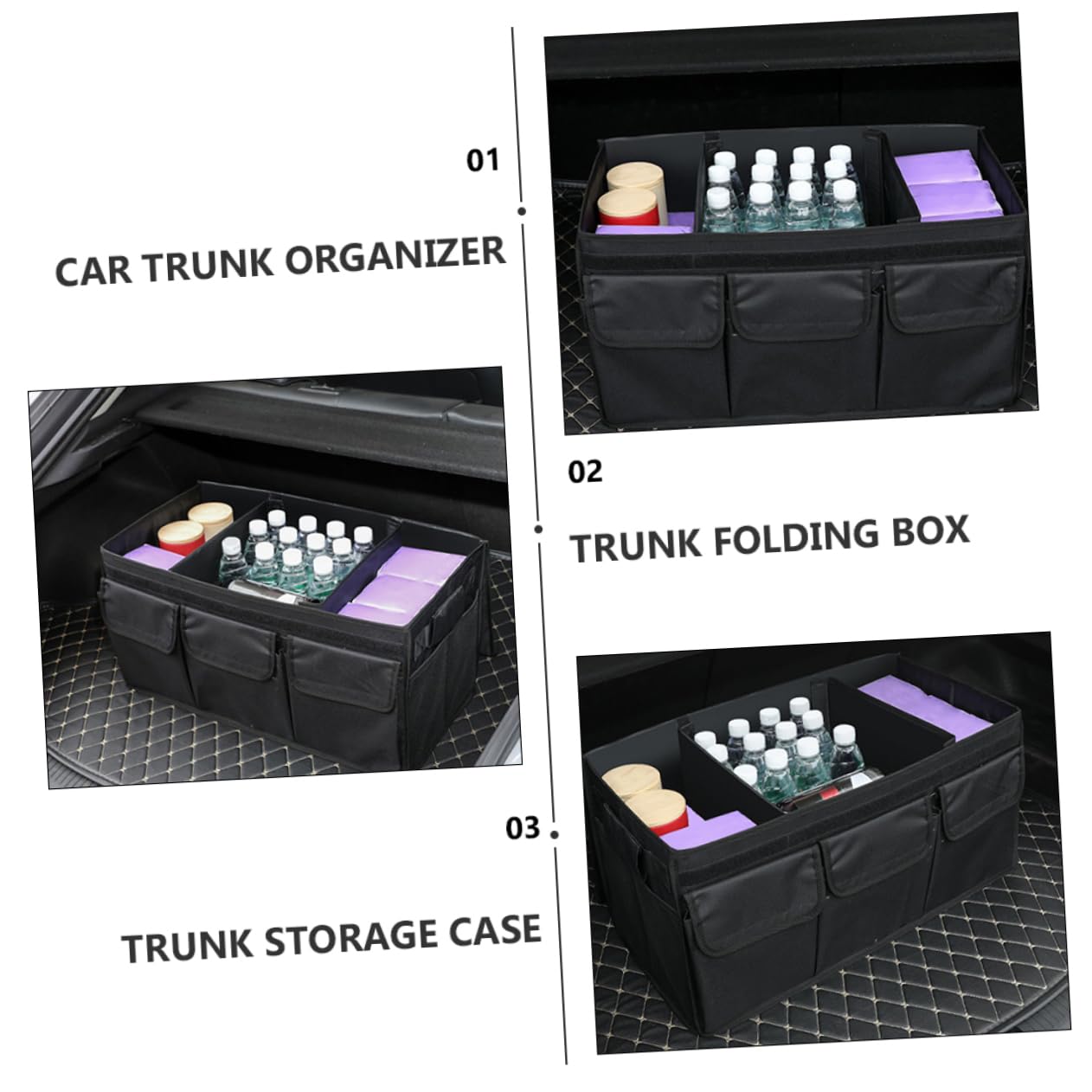 Organisateur De Coffre De Voiture Grand Coffre De Rangement Organisateur Pour Courses Et Matériel
