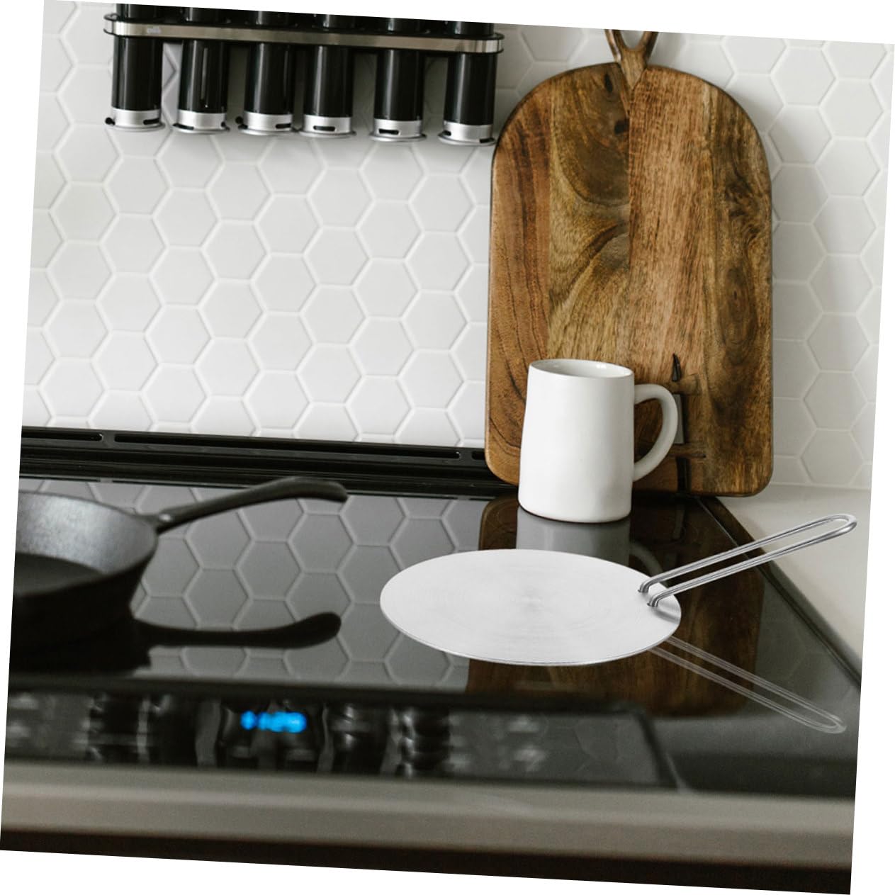 Ipetboom 1 Juego Adaptador de Placa de Inducción Inoxidable con Difusor de Calor para Cocinas Eléctricas y Utensilios para Sartenes