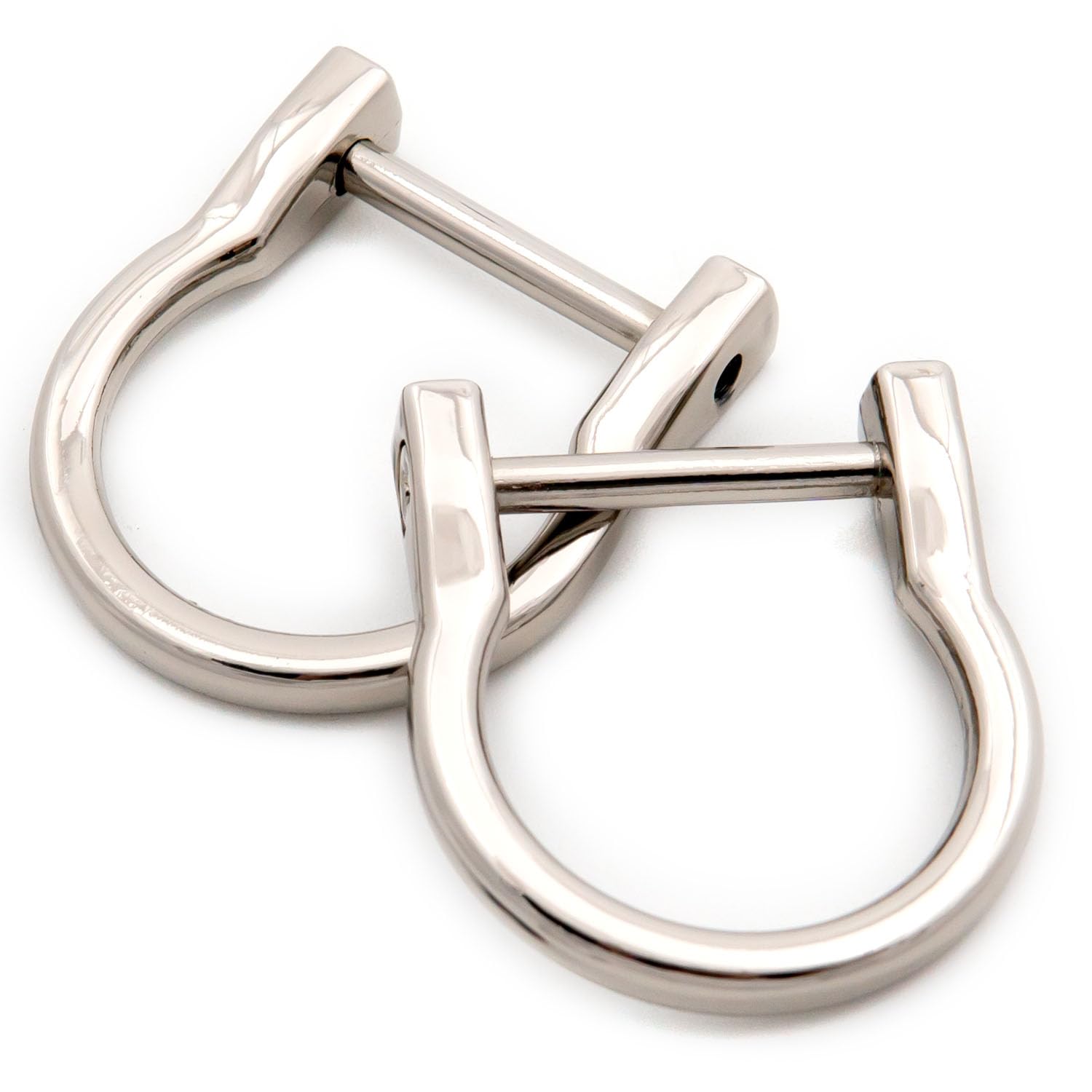 U Shape Horseshoe D-Rings, 10 PCS DIY Leather Craft Key Holder Purse Accessories (Silver,0.7")