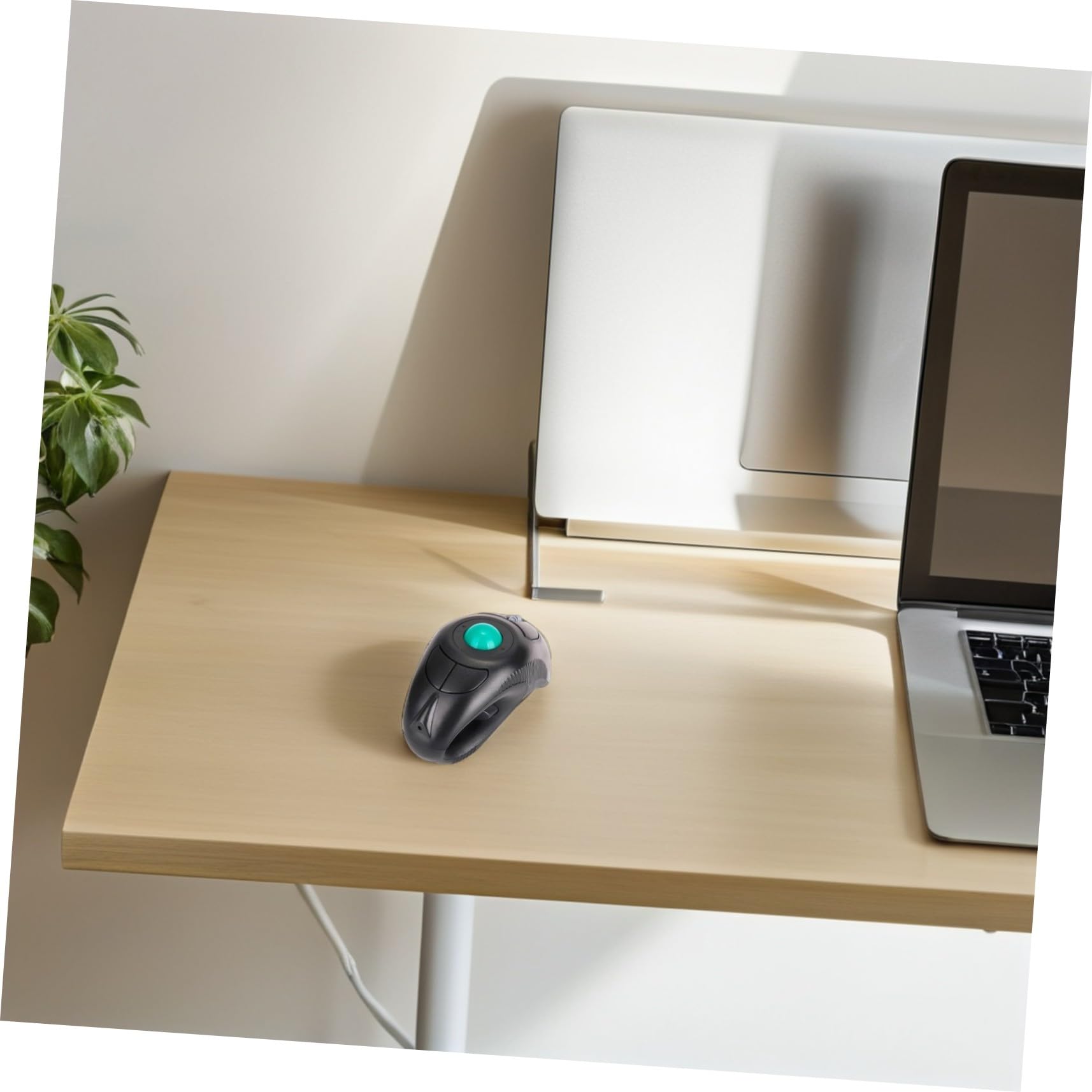 Artibetter Souris Trackball sans Fil 2,4 Ghz Port USB, Souris Portable à Commande par Pouce, Design Ergonomique Noir pour PC et Ordinateur Portable, Usage Bureau et Mobilité