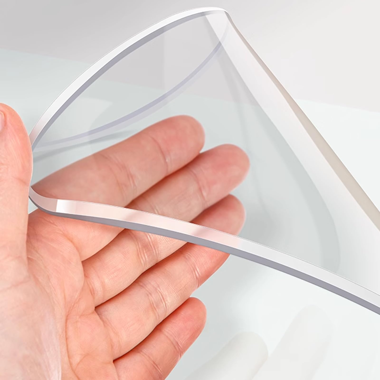 PVC Clear Table Protector 1.8mm PVC Clear Rectangle Table Cover Protector, Multiple Sizes(75x150cm/30x59in)