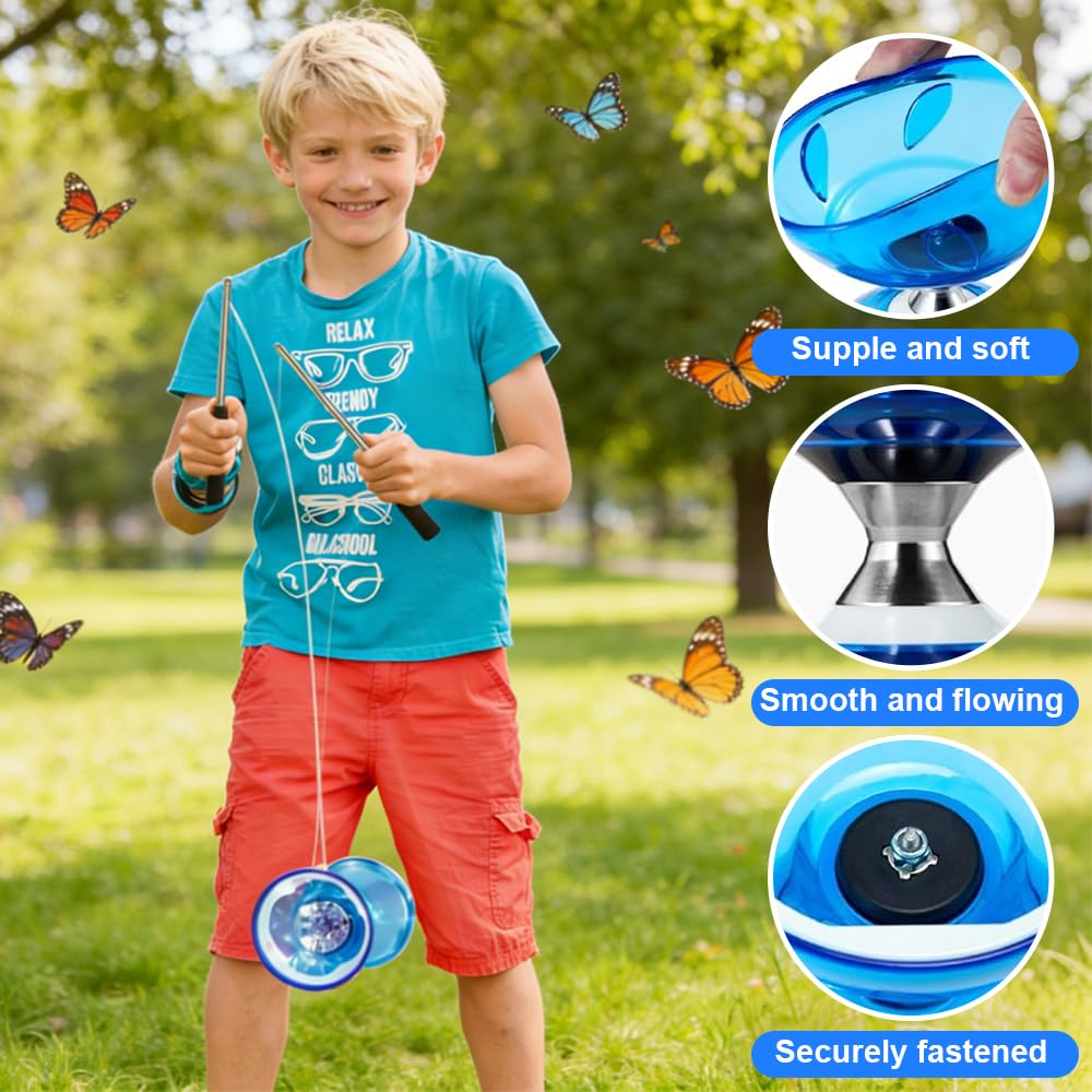 Diabolo LED 4,5 mm triple roulement à billes Set de jonglage avec balles