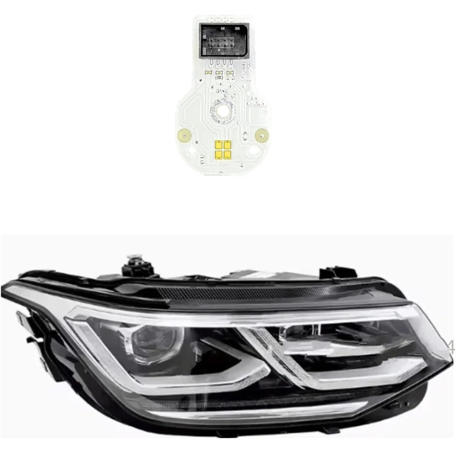 Ballast Xenon Voiture Circuit Imprimé Ballast pour Phare Blanc Puce DRL Source Angel Eye pour Tiguan Matrix 2022 2023 2024(2X A Pair)