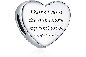 Heart Charm Fit Charms Bracelet Christian Bible Verse Charm Prayer Faith Religious...