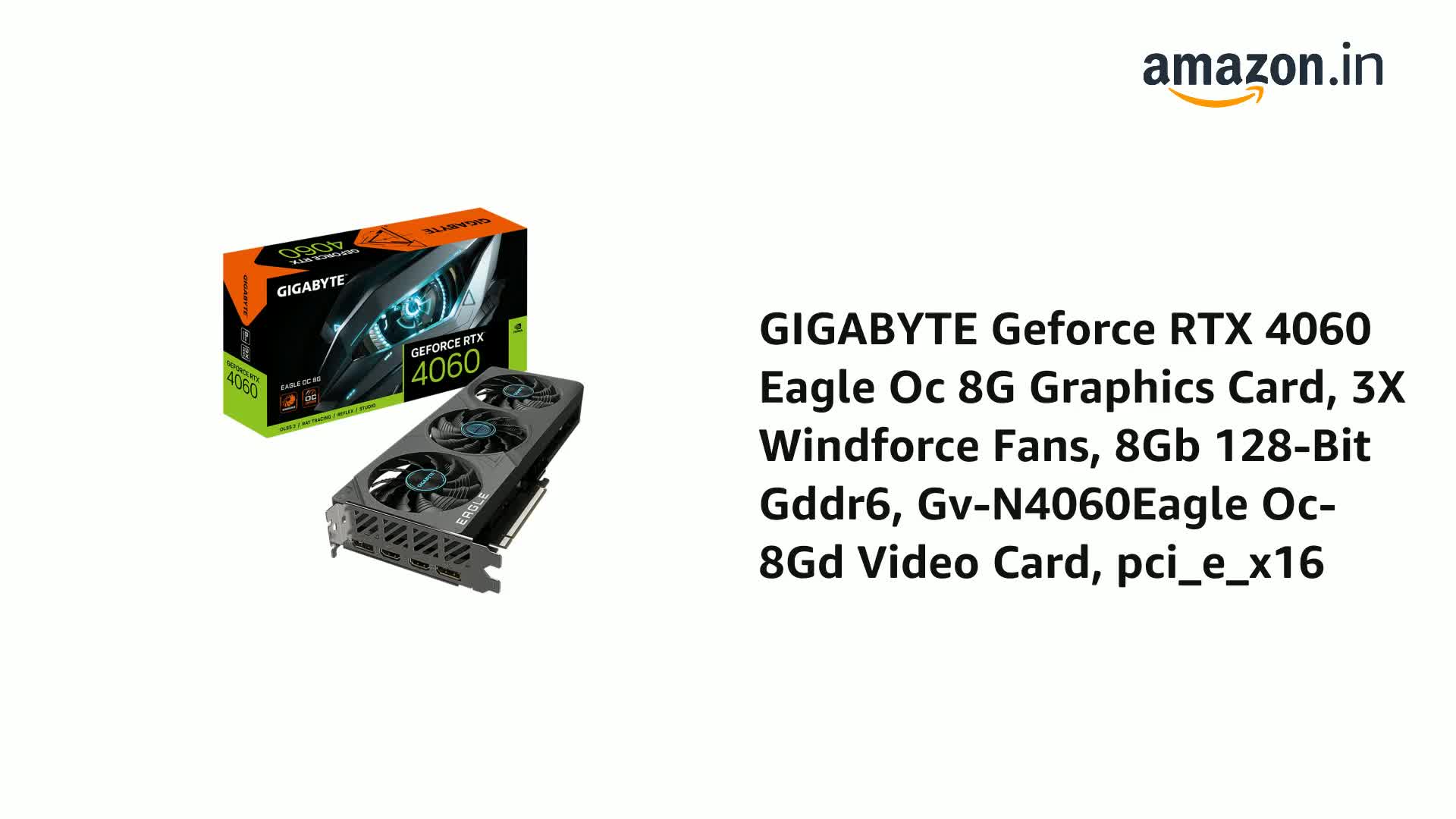 Amazon.in: Buy GIGABYTE Geforce RTX 4060 Eagle Oc 8G Graphics Card