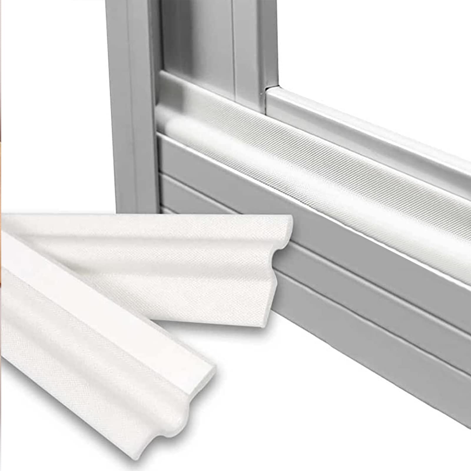 Jc.upin White 236 Inch Draught Excluder For Doors Frame Windows Seal Strip Upvc Window Draft Weather Stripping, Self-Adhesive Insulation, Sound Proof Tape, Wind Blocker Insulation 6M,