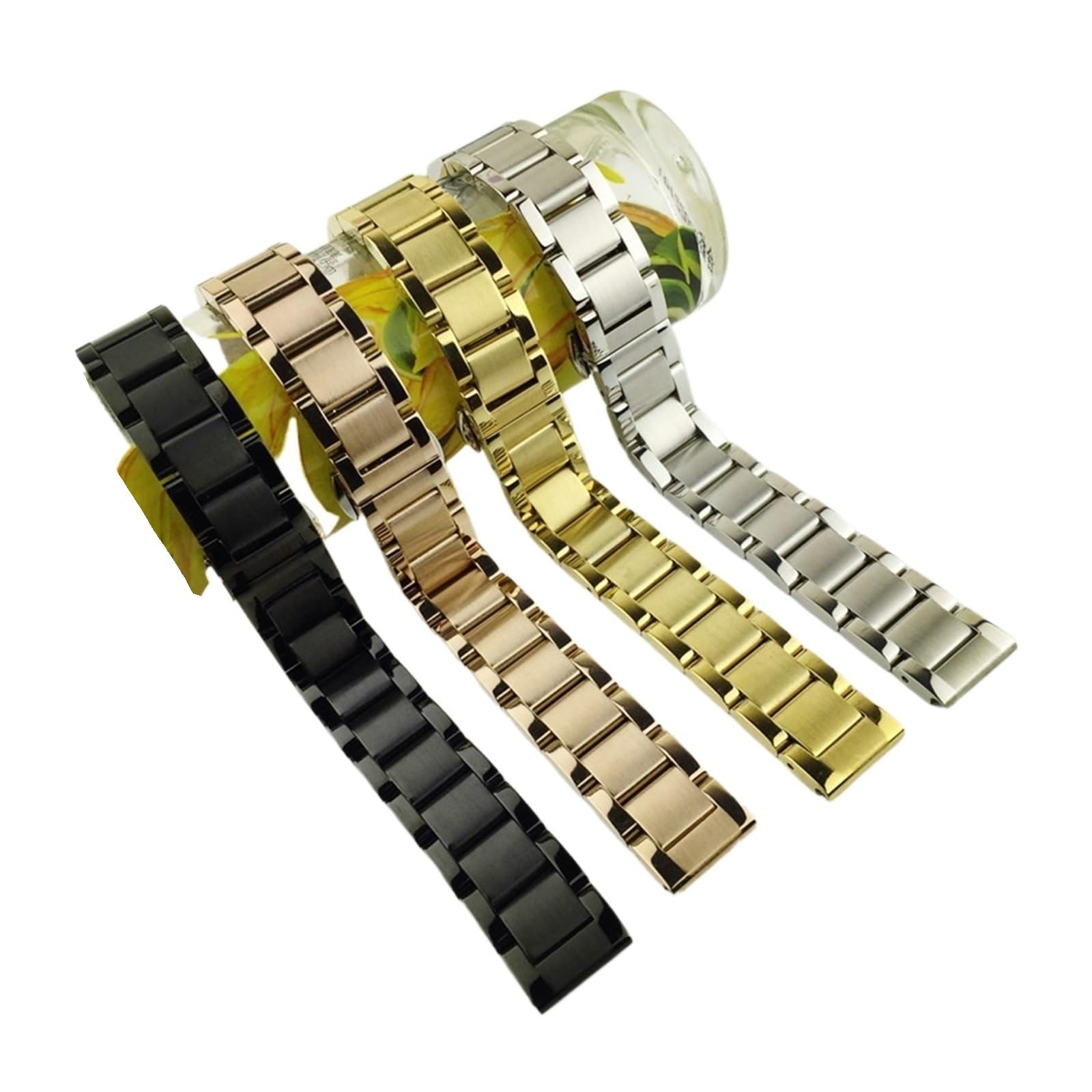 MENGKE Cinturino in acciaio inox in acciaio inox cinturino da polso in metallo 16mm 18mm 20mm 21mm 22mm 23mm 24mm cinturino in oro argento oro nero