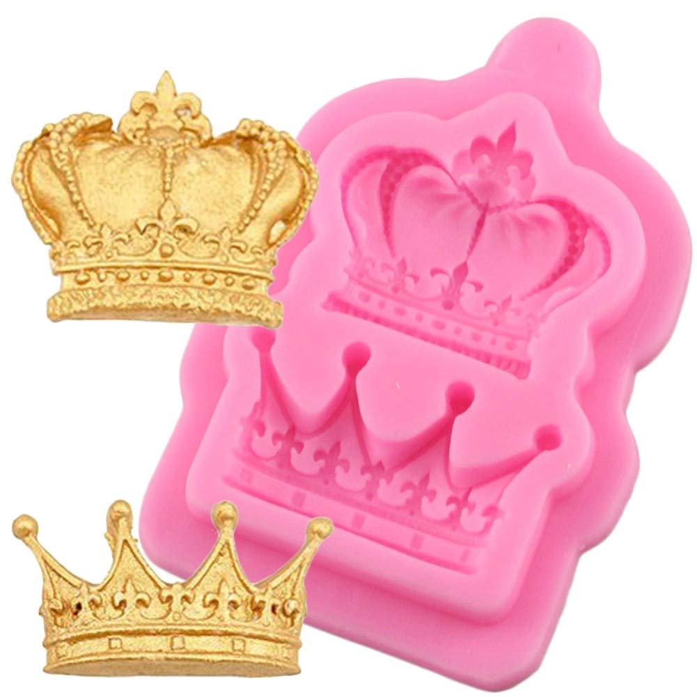 Byfri Crowns From Princess Queen 3D Silicone Mold Fondant Cake Cupcake Decorating Tools Clay Resin Candy Super Sculpey