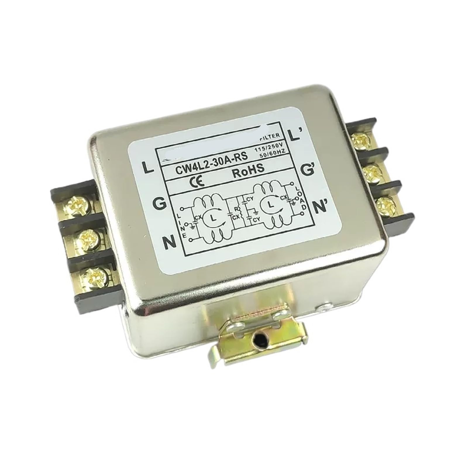 WBBAYDRFR CW4L2-10A/20A/30A-RS Rail Fixed Single-Phase Power Filter AC220V(CW4L2-30A-RS)