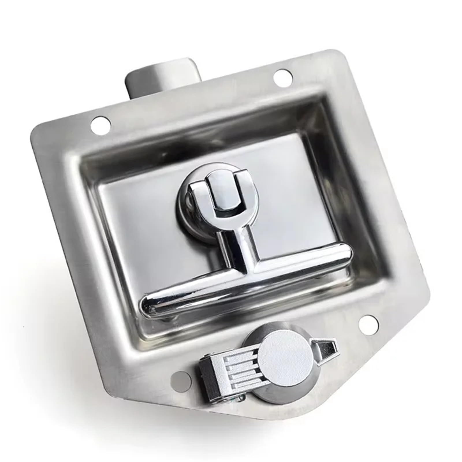 Wqgqpxob Xk126-1 Stainless Steel Folding Handle Panel Lock Ms858 Truck Cinet Door Engineering Vehicle Toolbox Special Car Box Loc 1Pcs(Xk126-1)