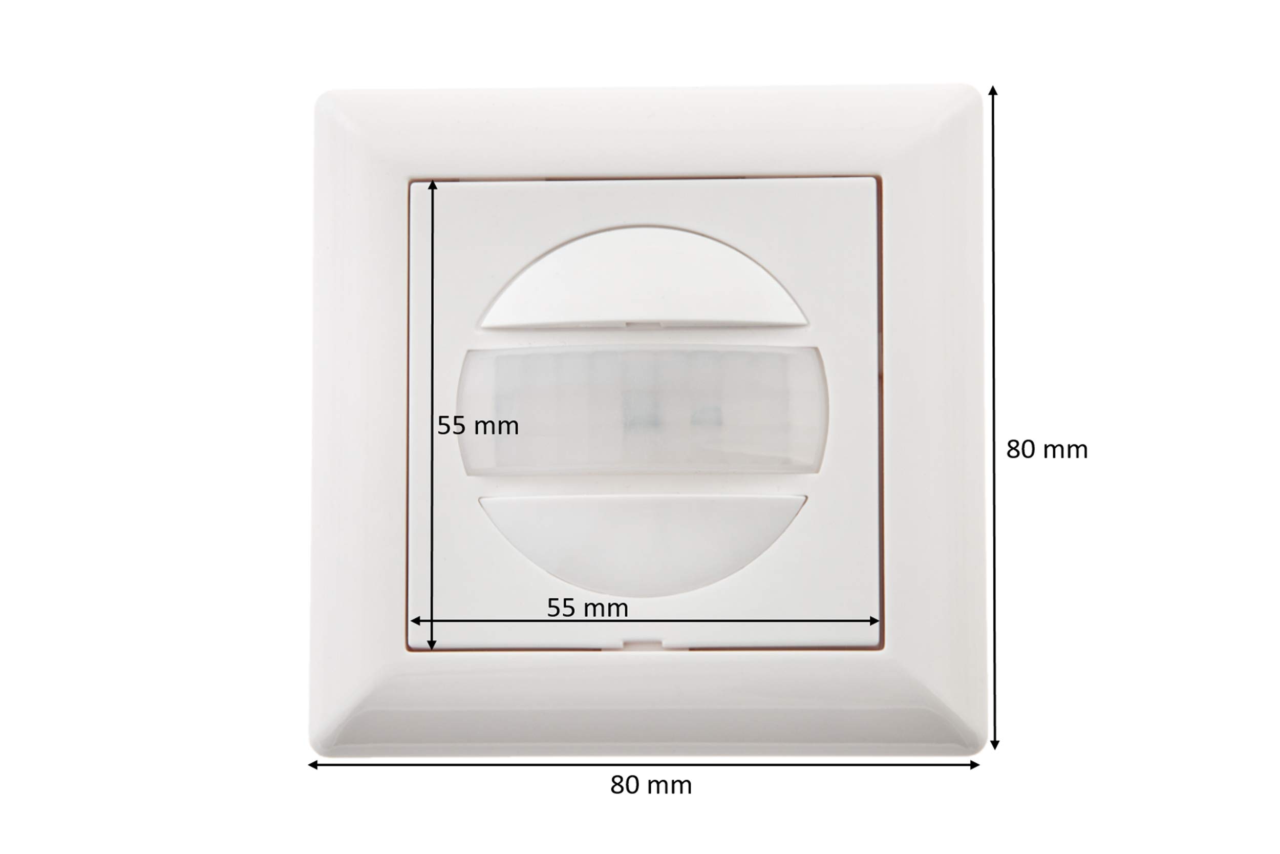 HUBER Motion 13R PIR Czujnik Ruchu 170° - Podtynkowy, Do Użytku Wewnątrz, Z Przyciskiem, Do Serii Przełączników [55 x 55 mm], 3-Przewodowe Wyjście Przekaźnikowe