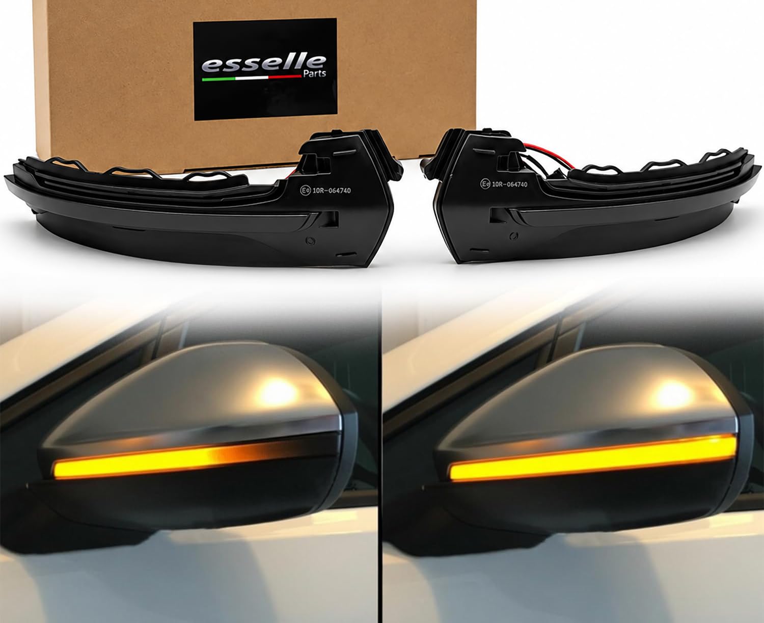 Coppia Frecce LED Dinamiche per Specchietti compatibile con Audi A3 8V Sportback Sedan Cabrio Indicatori Laterali Sequenziali CANBUS Plug & Play | Nero Fumé