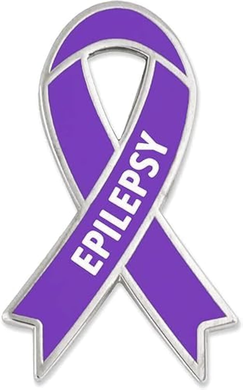 PinMart Epilepsy Purple Awareness Ribbon Enamel Lapel Pin