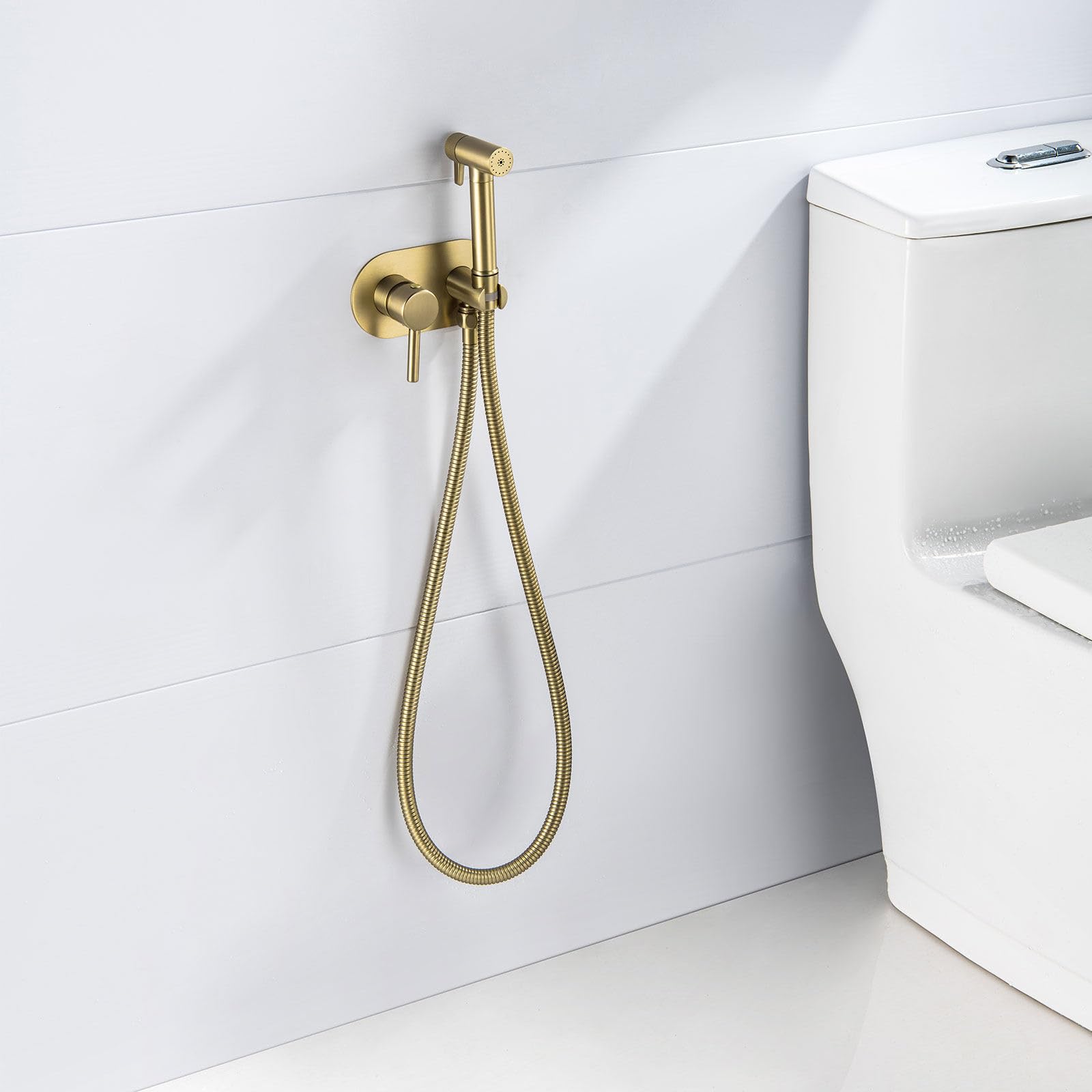 Douche Toilette Encastré Kit, Innovant 2 Modes, 59A Laiton Ensemble Mitigeur pour Eau Chaude et Froide, Tuyau de 1,2m, pour Douche, Salle de Bain, Hygiène, Nettoyage des Couches