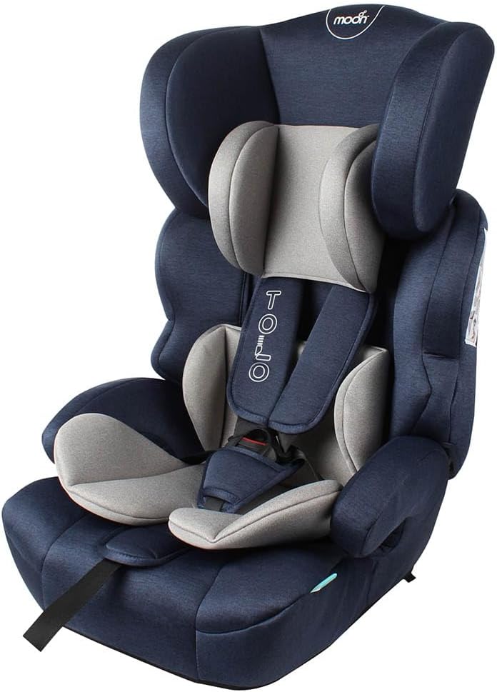 The Moon Brand Tolo Car Seat โ Baby Travel Gear for Kids (9m to 11yrs) โ ForwardFacing Child Booster Seat w/ Adjustable Headrest โ Group 123 Comfort Car Accessories โ Navy Blue
