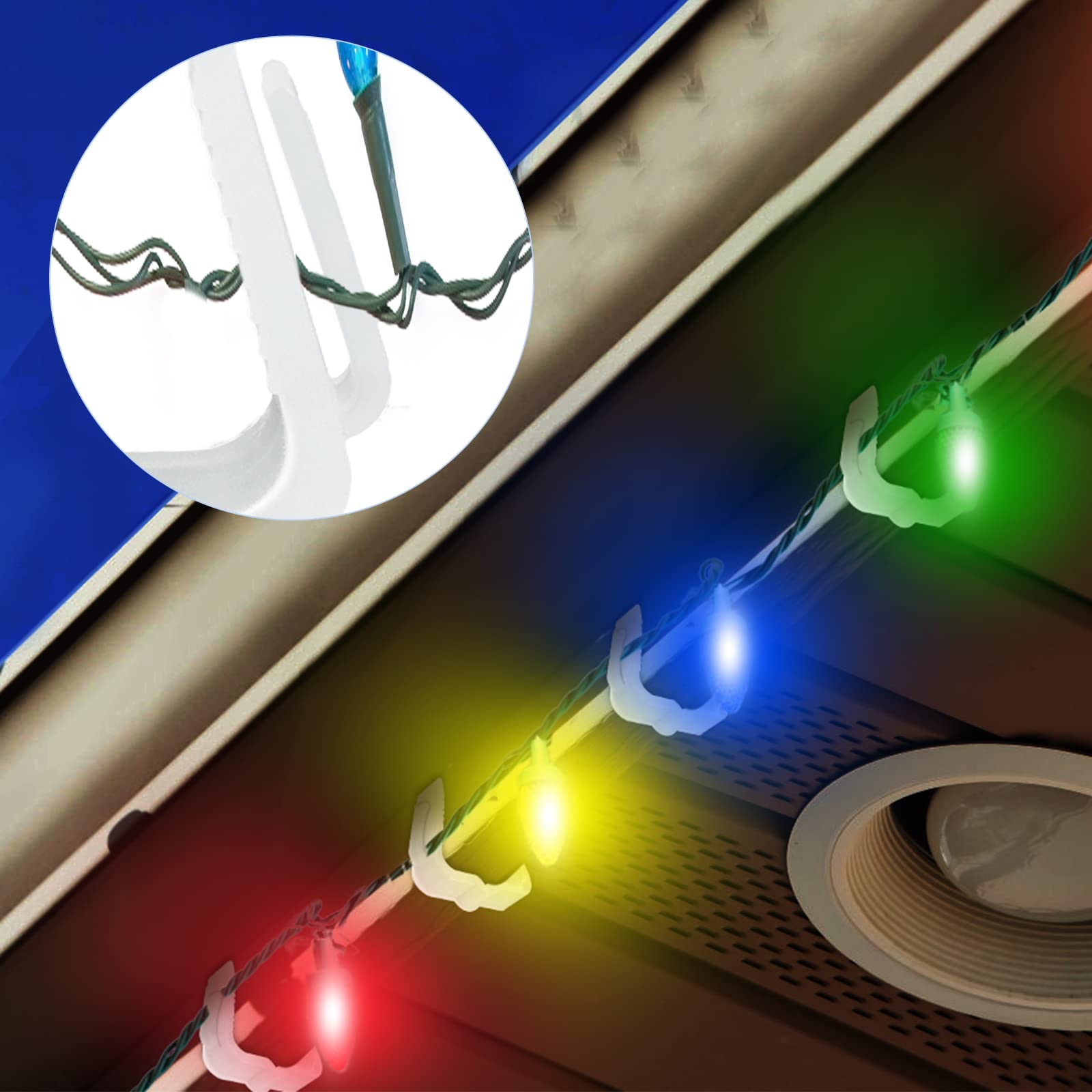 Heonay Christmas Light Hanger Clips Fascia Board Light Clips Plastic Holiday Deck - View #7