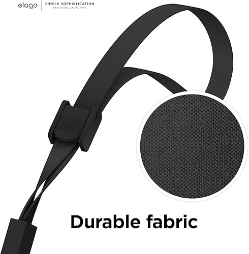 Miniatura 7 de elago Compatible con AirPods Pro 2, funda de silicona con cordón, LED frontal visible, cordón de tela incluido (negro)