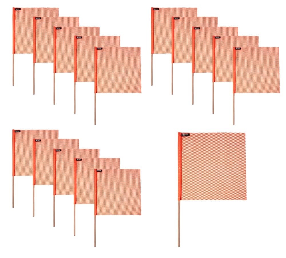 Mytee Products 15 Pcs Magnetic Oversize Load Sign Kit - 2 Mesh Oversized Load Banner, 8 Pcs Mesh Warning Flag w/Wood Dowel & Wire Loop, 1 Bag & 4 Magnetic Flag Holder for Construction, Pedestrian Sign — Amazon image 9