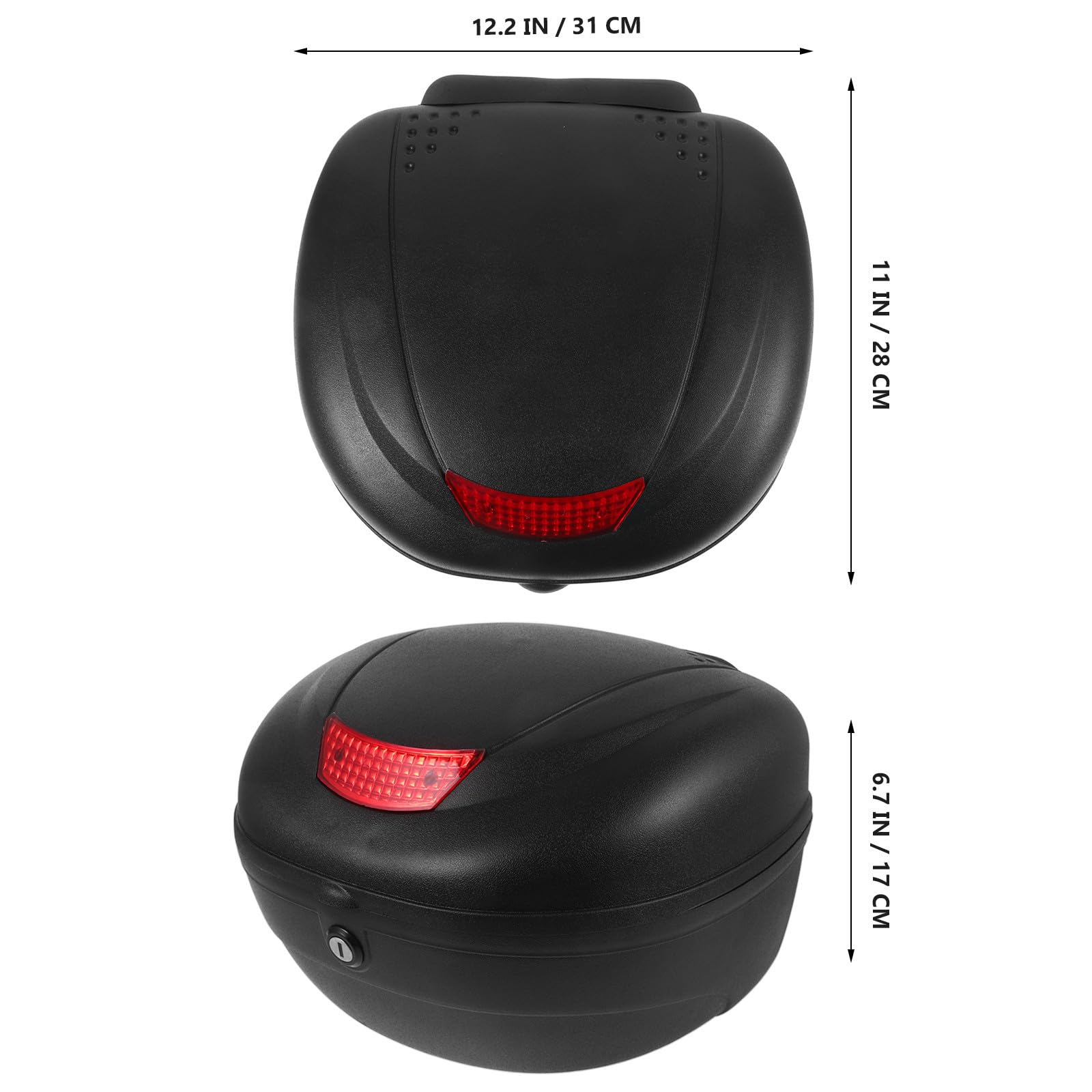 Beaupretty Top Case Moto Noir en Plastique Grosse Capacité et Installation Facile, Coffre Arrière pour Valise Porte-Bagages de Scooter Électrique