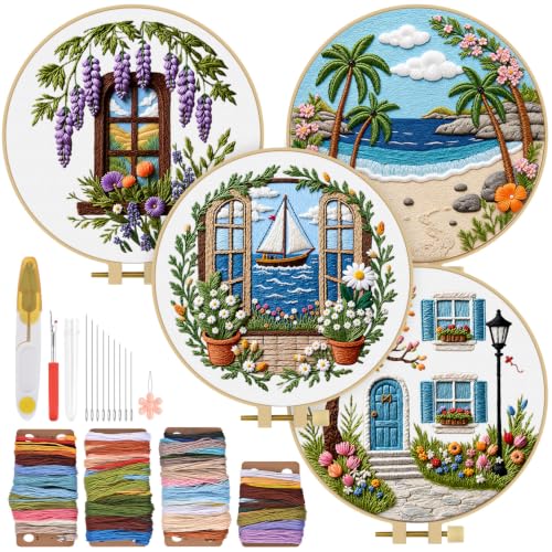 Image of TINDTOP Embroidery Kit for Adult, Embroidery DIY Starter Kit