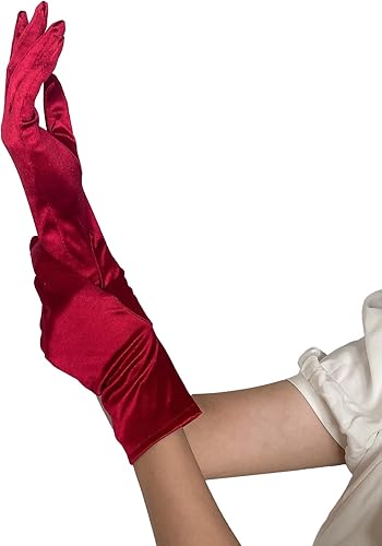 Miniatura 3 de Guantes cortos de ópera de satén, guantes formales de baile o boda para fiesta de té temática de los años 80 y 90 o baile nocturno WG-S-G1