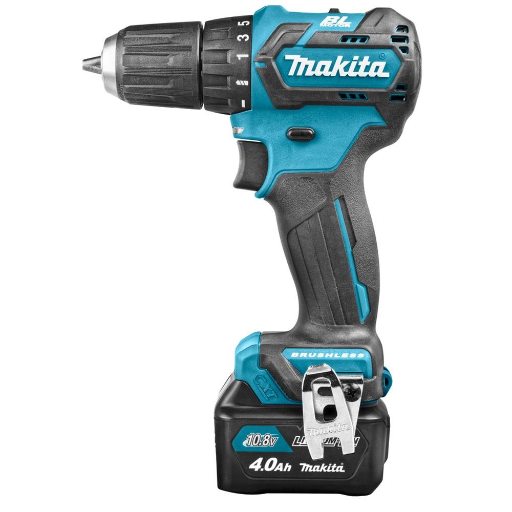 Makita DF332DSMJ Wiertarko-Wkrętarka Akumulatorowa 108 V / 40 Ah 2 Akumulatory i Ładowarka w Makpac 250 W, 10.8 V, Turkusowa Czerń, z 2 x 4