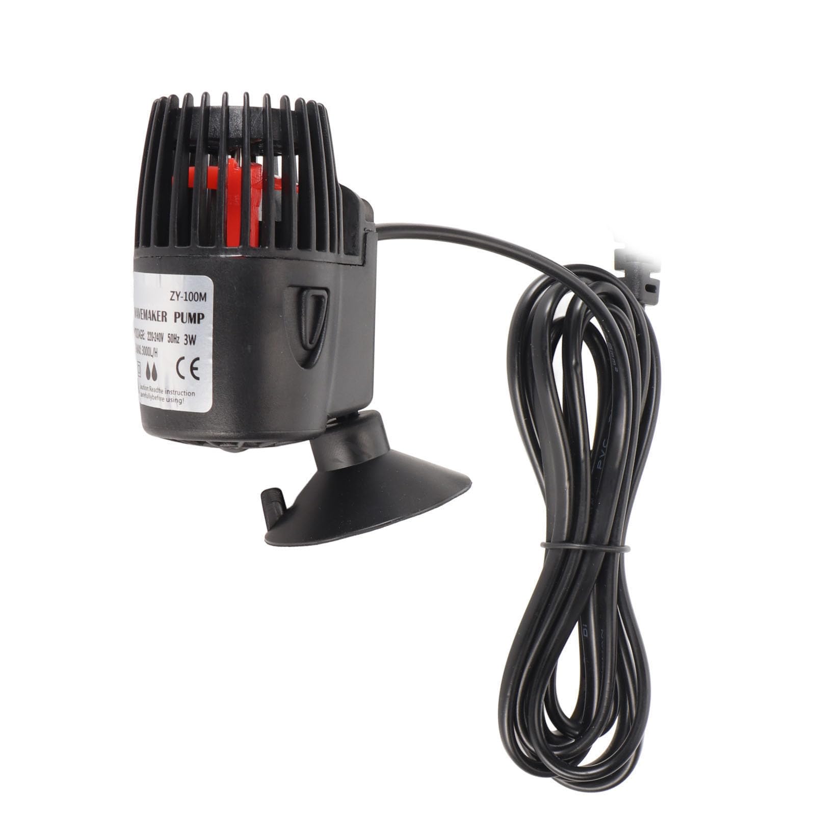 Aquarium Wave Maker, 3000L/H Submersible Circulation Pump with 360° Adjustable Nozzle, Ultra Quiet 3W Powerhead for Saltwater & Freshwater Fish Tanks