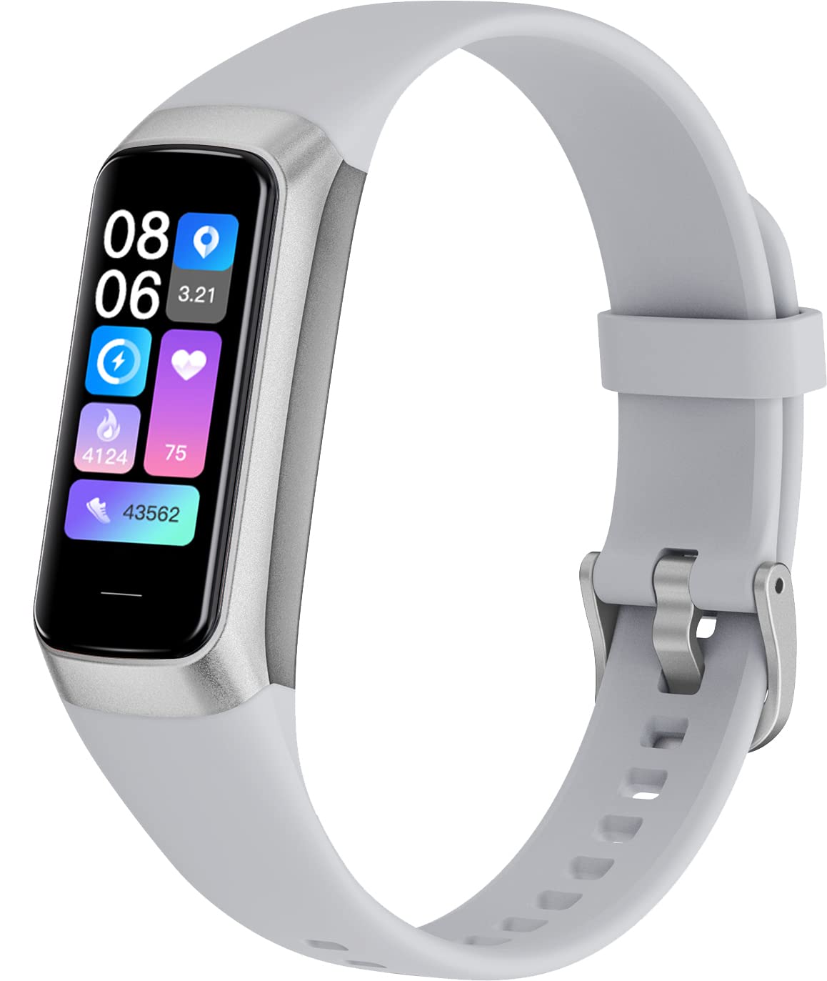 Fitness Tracker with 24/7 Heart Rate, Blood Oxygen Blood Pressure Sleep Monitor, 5 ATM Waterproof Activity Trackers,Step Calorie Counter Pedometer Health Smart Watch for Women Men (Silver)-picture-18